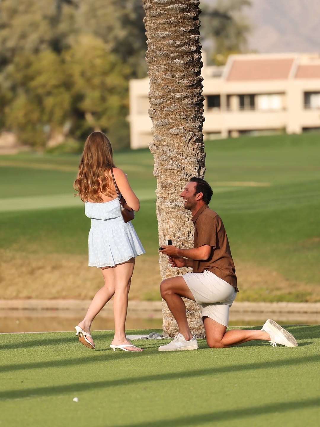 Photo shared by Kyle Koszuta on February 28, 2026 tagging @ashleesinnott, and @frankies_photos11. May be an image of golf, people kissing, miniskirt, golf course and text.